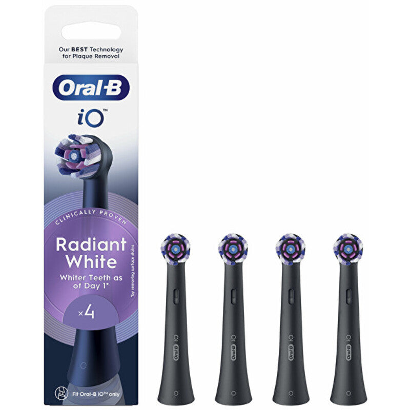 „Oral B iO Radiant“ (balta ir juoda) – keičiamos šepetėlio galvutės