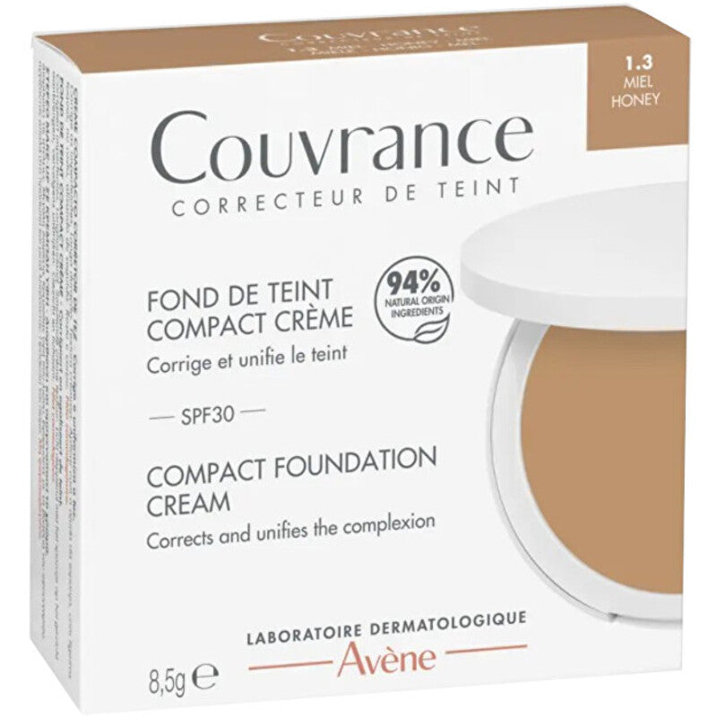 Avène Couvrance Compact Foundation Cream SPF 30 - Kompaktiškas kreminis makiažas 8,5 g 1.1 Natural