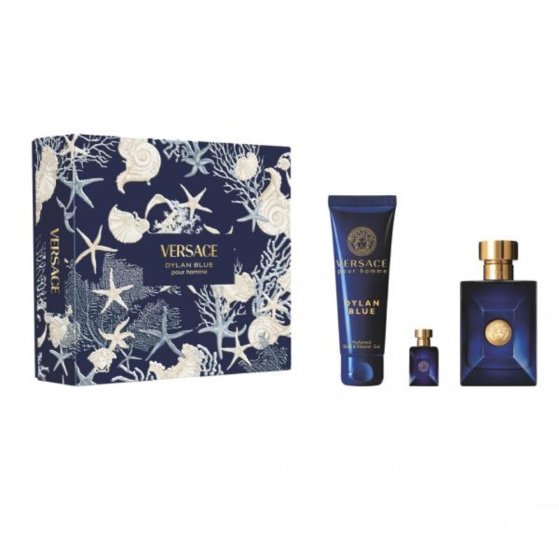 Versace Dylan Blue dovanų rinkinys EDT 100 ml, mini EDT 5 ml ir dušo gelis 150 ml