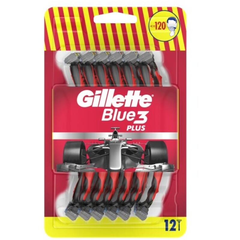 Gillette Blue3 Red ( 12 vnt ) - Vienkartiniai skustuvai vyrams