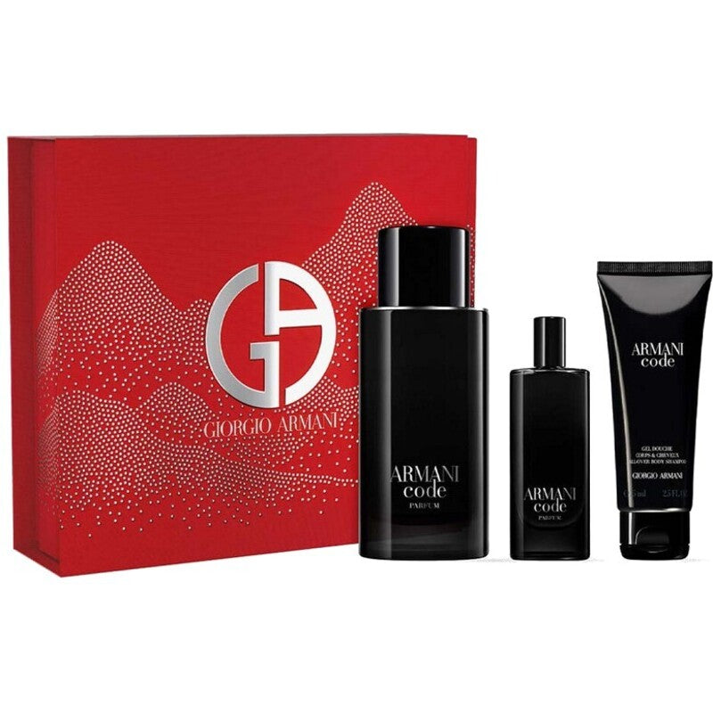 Armani Code Parfum dovanų rinkinys Perfume 125 ml, dušo gelis 75 ml ir perfume 15 ml