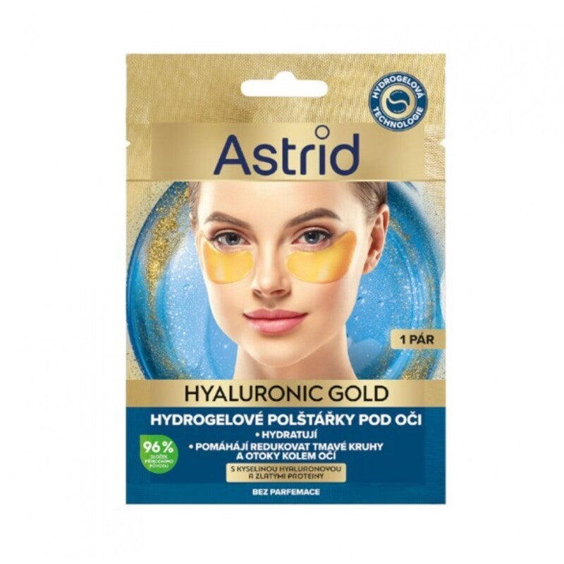 Astrid Hyaluronic Gold – Hidrogelio pagalvėlės po akimis su aukso baltymais ir keramidais
