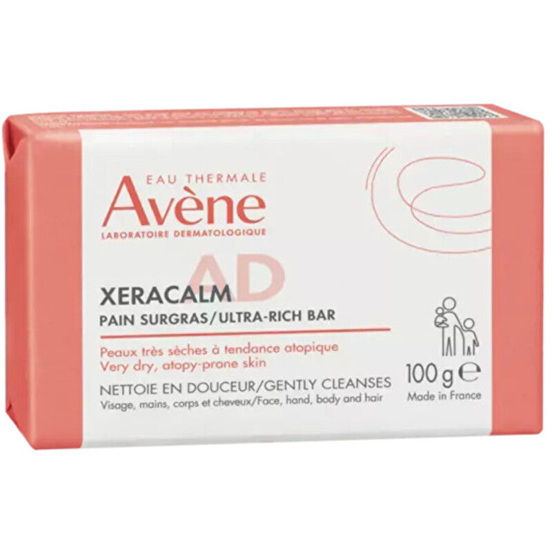 Avène XeraCalm Ultra-Rich Bar – kietas muilas, skirtas labai sausai ir atopinei odai 100.0g