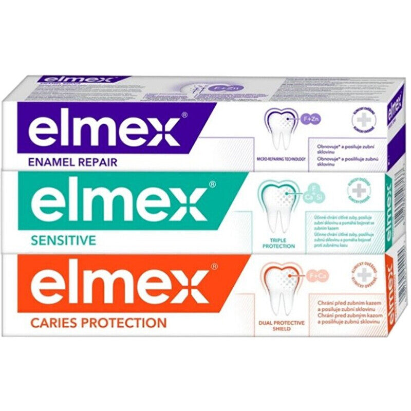 Elmex Mix Trio Toothpaste Set – dantų pastų rinkinys 75ml