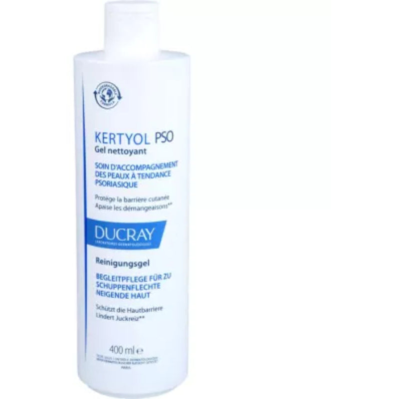 Ducray Kertyol PSO Cleansing Gel – veido ir kūno valymo gelis, skirtas psoriazei linkusiai odai 400ml