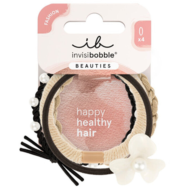 Invisibobble Beauties Flower Pearl - plaukų juosta 4 vnt