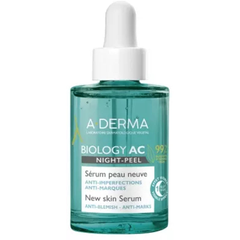 A-Derma Biology AC Night-Peel New Skin Serum – naktinis pilingas serumas 30ml