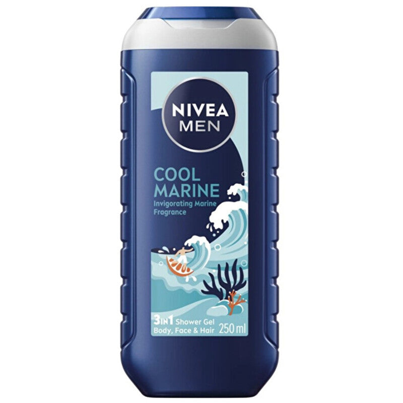 Nivea Men Cool Marine 3 in 1 dušo želė – dušo želė odai ir plaukams 250ml