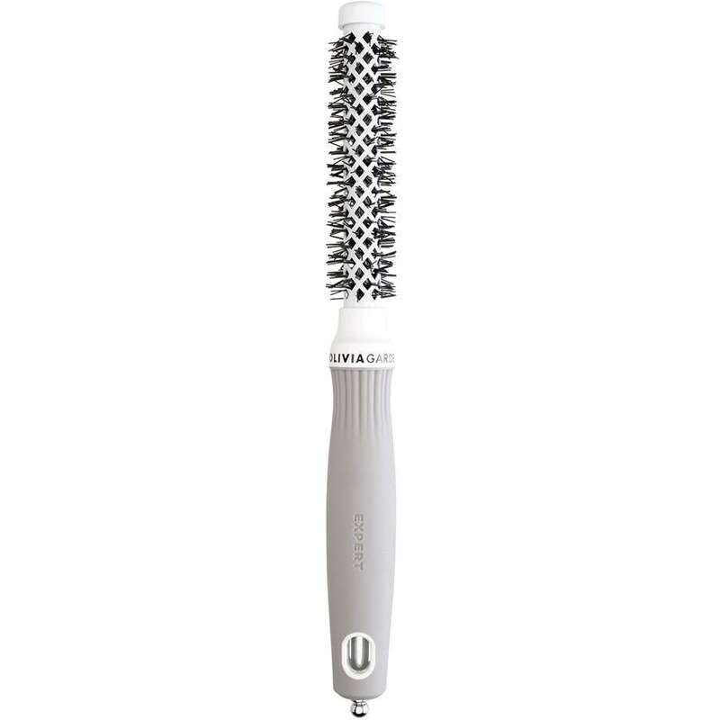 Olivia Garden Expert Blowout Shine Round Brush White & Pilka ( 15 mm ) - Plaukų šepetys