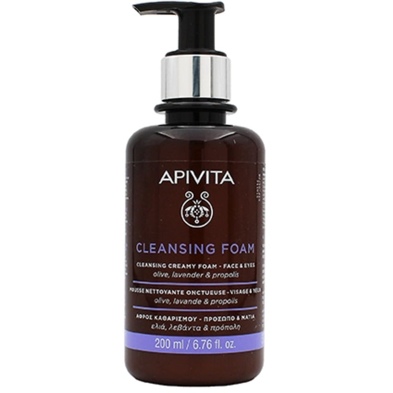 „Apivita Cleansing Foam Face & Eyes“ – kreminės valomosios putos veidui ir akims