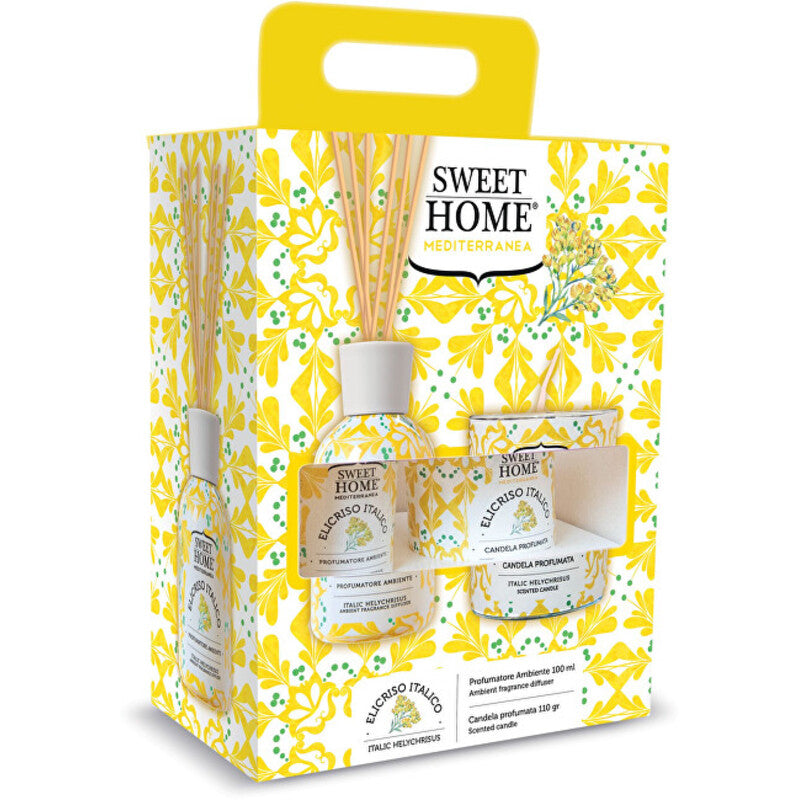 Sweet Home Collection Italic Helicrysus rinkinys - kvapų difuzoriaus dovanų rinkinys su žvake