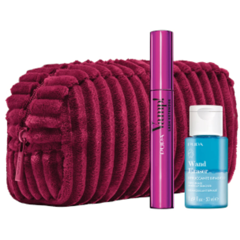 Pupa „Vamp!“ blakstienų ilgintuvo rinkinys – dovanų rinkinys su dvifaziu makiažo valikliu