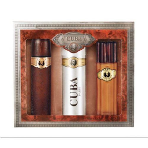 Cuba Cuba Gold dovanų rinkinys EDT 100 ml po skutimosi Cuba Gold 100 ml ir purškiamas dezodorantas Cuba Gold 200 ml Vyrams