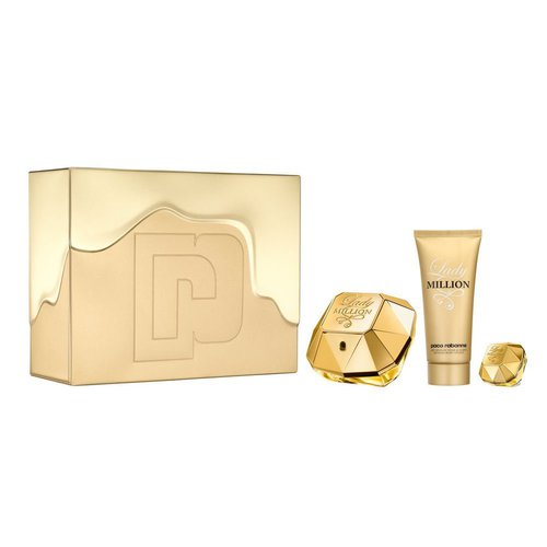 Paco Rabanne Lady Million SET EDP 80 ml + kūno losjonas 100 ml + EDP 5 ml Moterims