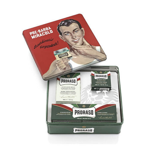 „Proraso Green“ skutimosi rinkinys – klasikinis dovanų rinkinys skutimuisi