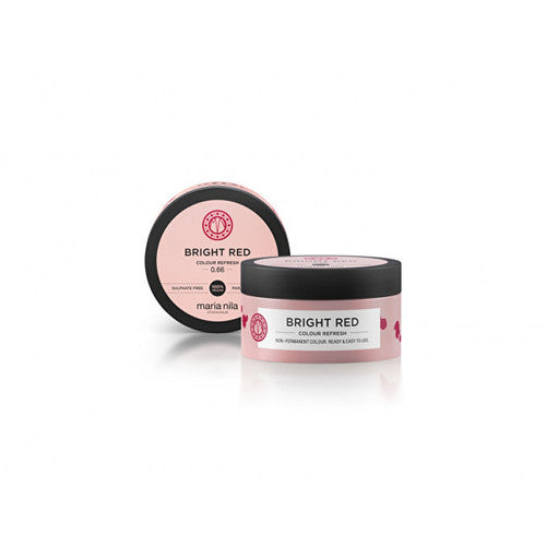 Maria Nila Bright Red Color Refresh Mask - Švelni maitinamoji kaukė be ilgalaikių spalvos pigmentų.