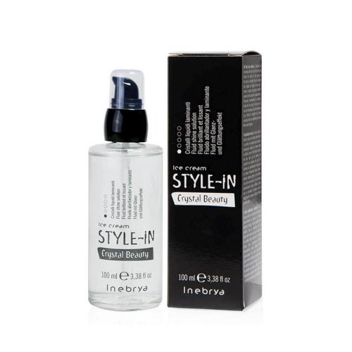 Inebrya Style-In Crystal Beauty Fluid Shine Splution – glotninamasis skystis dažytiems plaukams 100ml Moterims