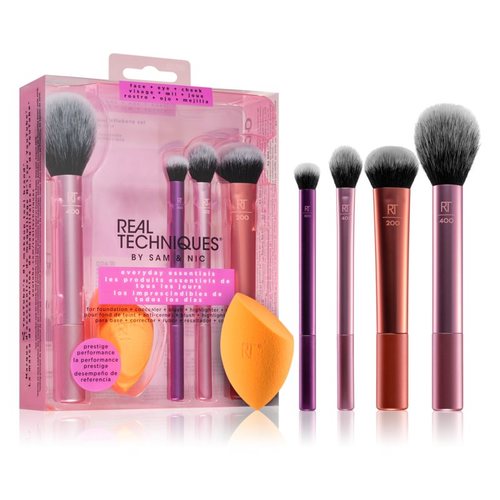 „Real Techniques Everyday Essentials“ – veido ir akių kosmetinių šepetėlių rinkinys