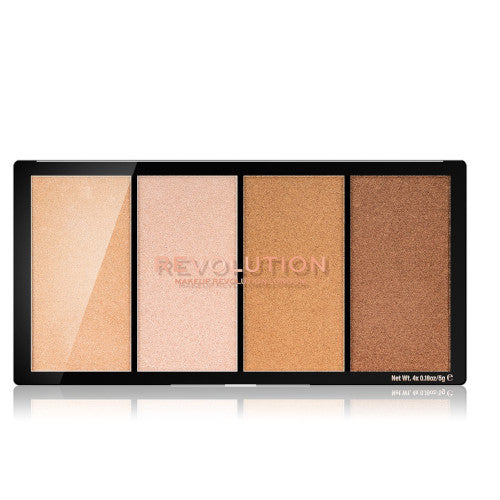 Makeup Revolution Revolution Re-Loaded Highlighter Palette - Brightener paletė 20 g Chirelier Lights Warm Moterims