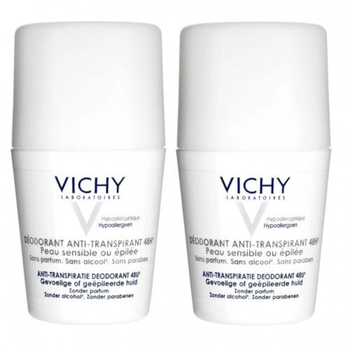 Vichy Dezodorantas  antiperspirantas 48h (2 vnt) - Roll-on 48h dezodorantas jautriai ir sudirgusiai odai (50ml) Moterims