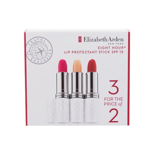 Elizabeth Arden Eight Hour kremas Lip Protectant Stick SPF 15 rinkinys – atspalvių lūpų balzamų trio 11g Moterims