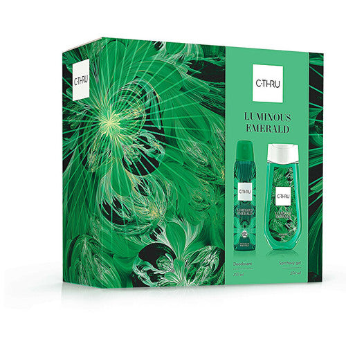 C-THRU Luminous Emerald dovanų rinkinys dezodorantas 150 ml ir dušo gelis 250 ml
