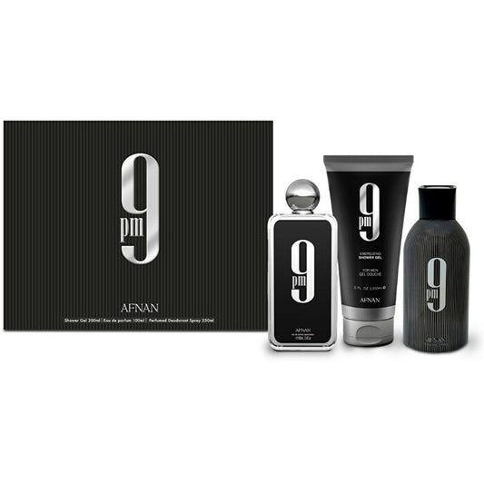 Afnan 9PM dovanų rinkinys EDP 100 ml, dušo gelis 150 ml ir dezodorantas 150 ml