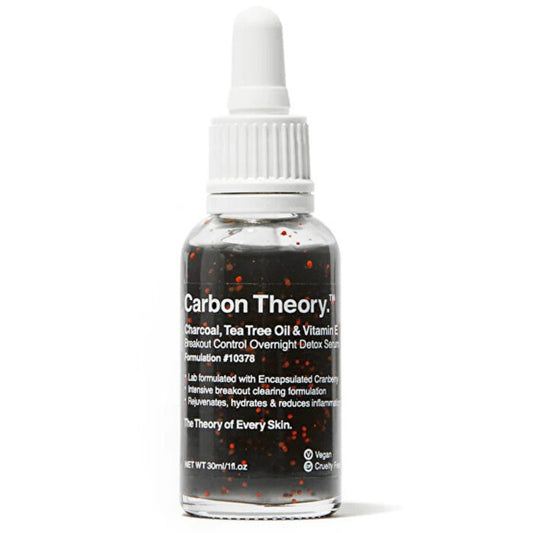 Anglies teorijos anglis, arbatmedžio aliejus ir vitaminas E „Breakout Control Overnight Detox“ serumas