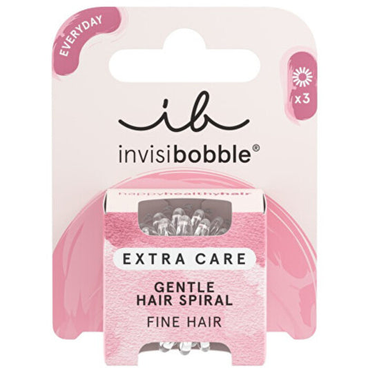 Invisibobble Extra Care Crystal Clear – matu kaklasaite (3 gab.) Sievietēm