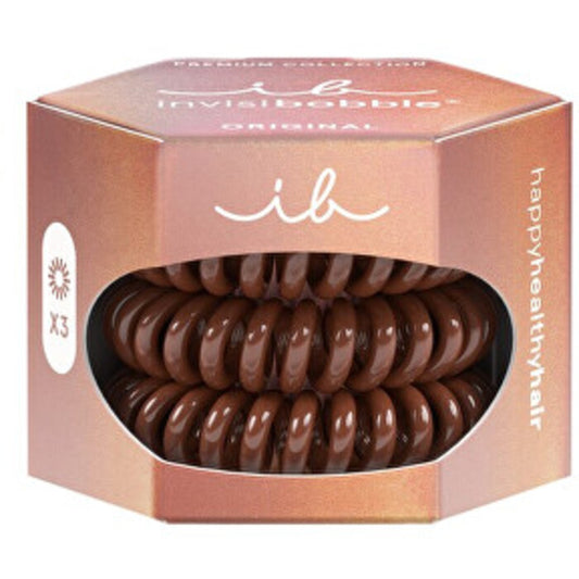 Invisibobble Originalus Premium Pretzel Brown - Hair Scrunchie (3 vnt.) Moterims