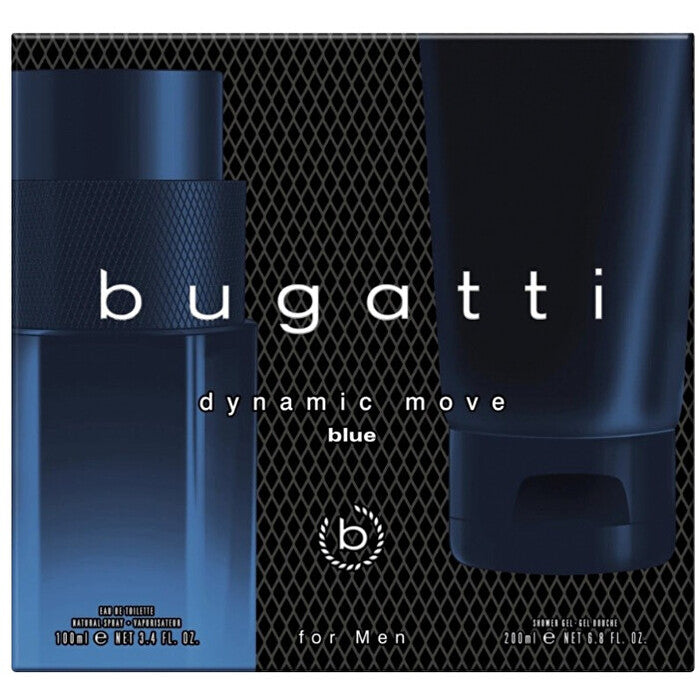 Bugatti Dynamic Move Blue Gift set EDT 100 ml and shower gel 200 ml