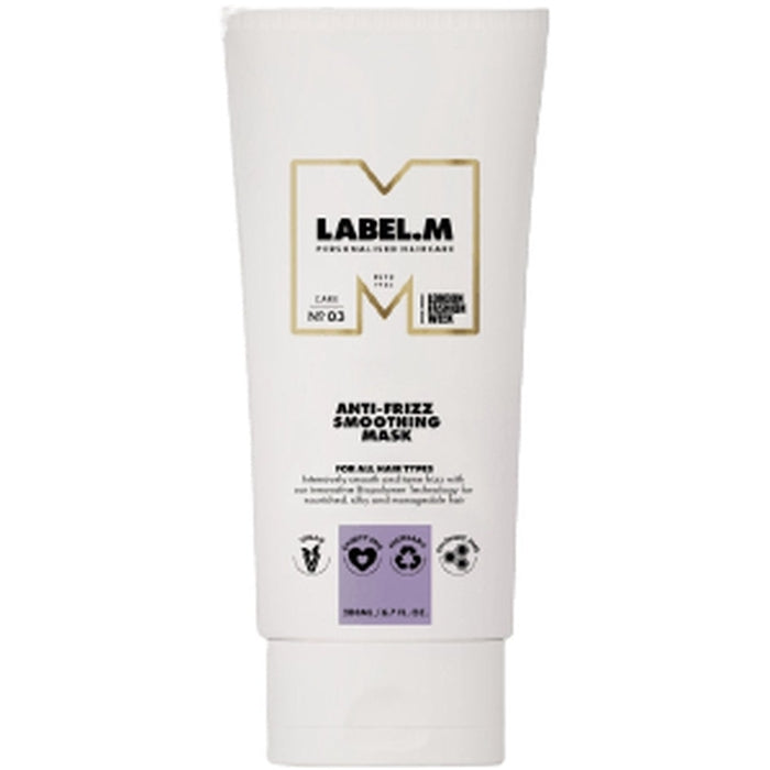 „Label.m Anti-Frizz Smoothing Mask“ – lyginanti kaukė banguotiems ir garbanotiems plaukams