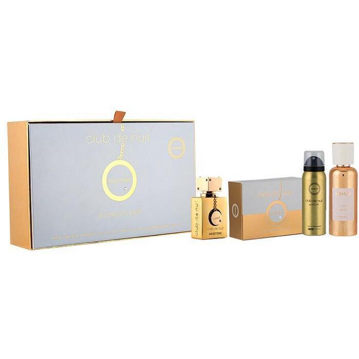 Armaf Club De Nuit Milestone dovanų rinkinys EDP 30 ml, Kietas Muilas 130 g, kūno spray 50 ml ir hair spray 55 ml Unisex