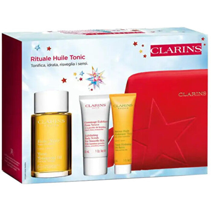 Clarins Rituale Huile Tonic Set – kūno priežiūros dovanų rinkinys Moterims