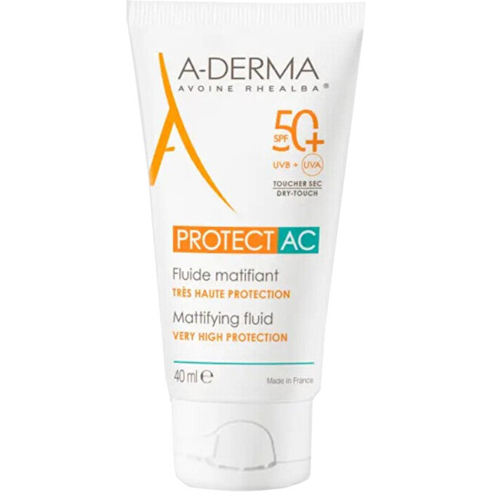 A-Derma Protect AC Mattifying Fluid SPF 50+ - Apsauginis matinis skystis (40ml) Moterims