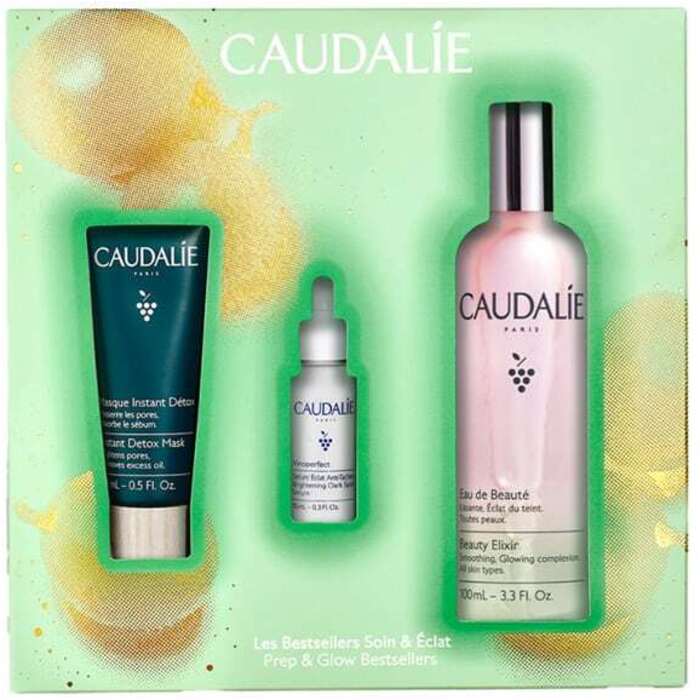 Caudalie Prep & Glow bestselerių rinkinys – odos priežiūros dovanų rinkinys Unisex
