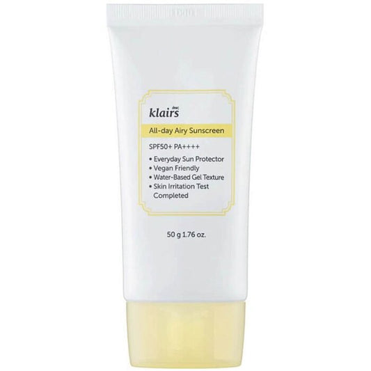 Dear, Klairs Visą dieną veikiantis Airy Sunscreen SPF 50+ PA++++ - Lengvas apsauginis gelis-kremas (50.0g) Moterims