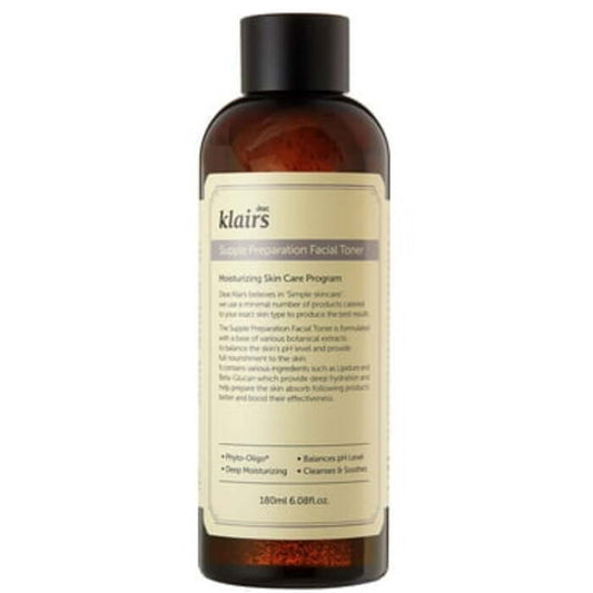 Dear, Klairs Supple Preparation Facial Toner – Drėkinamasis tonikas, subalansuojantis odos pH 180ml Moterims