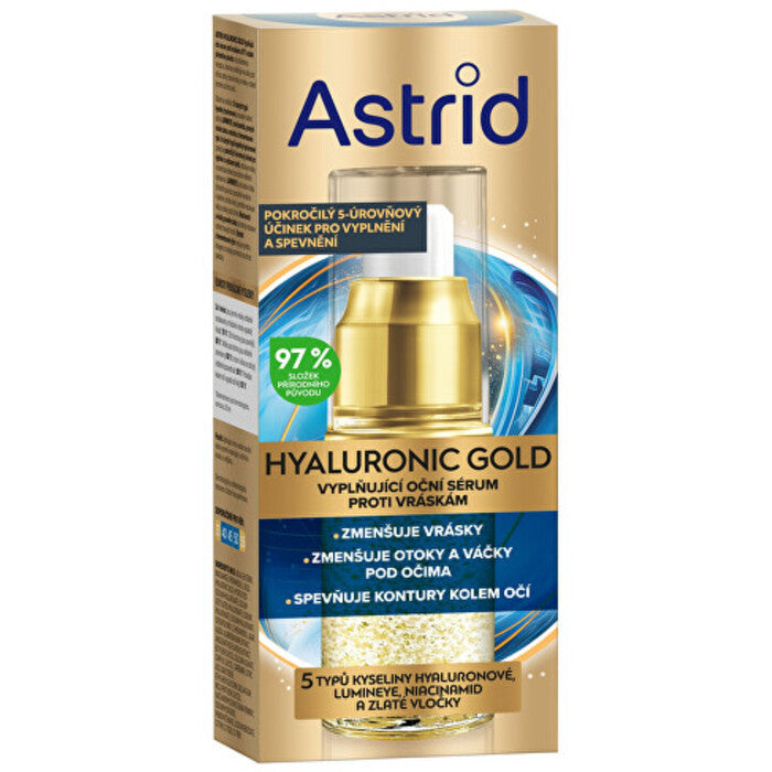 Astrid Hyalurono aukso serumas – papildantis paakių serumas nuo raukšlių 30ml