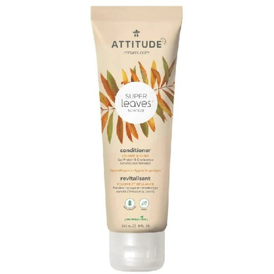 Attitude „Super Leaves Volume & Shine“ kondicionierius – natūralus kondicionierius ploniems plaukams suteikti blizgesio ir apimties.