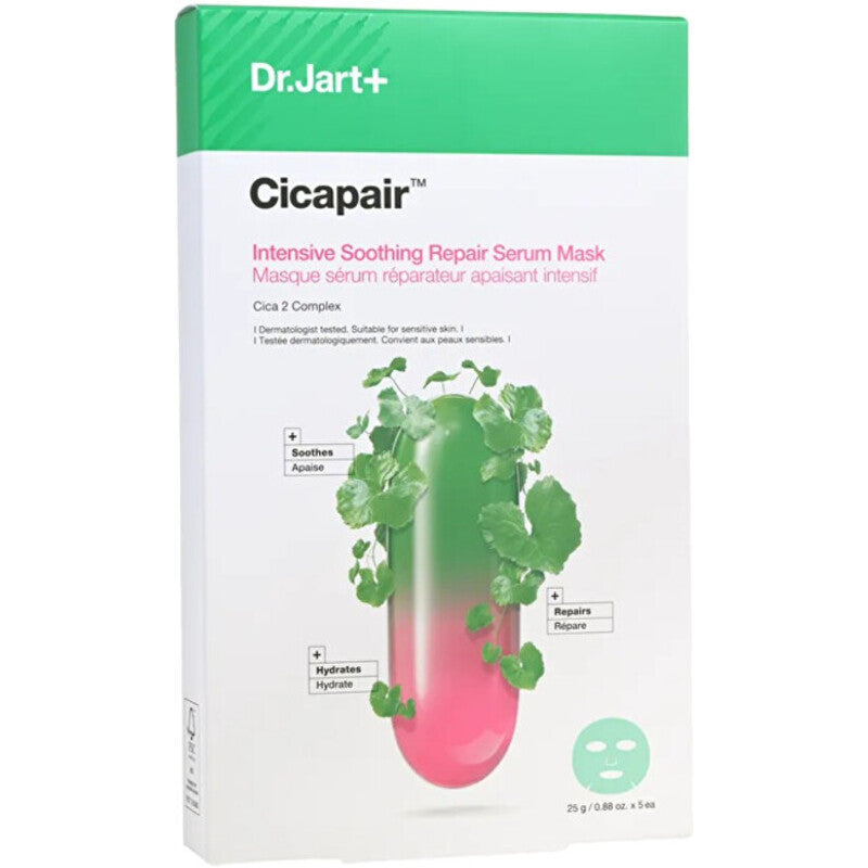 Dr. Jart+ Cicapair Intensive Soothing Repair Serum Mask (5 vnt.) – Raminanti ir drėkinanti veido kaukė