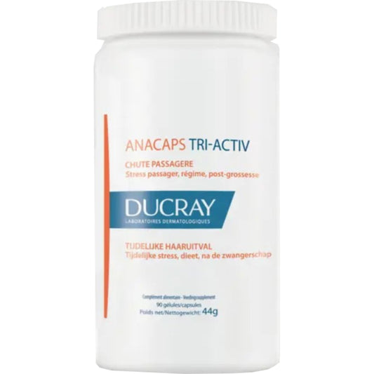 Ducray Anacaps Tri-Activ 90 kapsulės – maisto papildas plaukų ir nagų gyvybingumui palaikyti