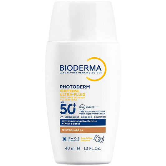 Bioderma Photoderm Xdefense Ultra-Fluid SPF 50+ - Ultrafluid apsauga nuo neigiamo išorės poveikio, saulės ir taršos 40 ml  Shade 02