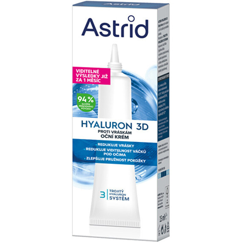 Astrid Hyaluron 3D Eye Cream – Paakių kremas nuo raukšlių 15ml 