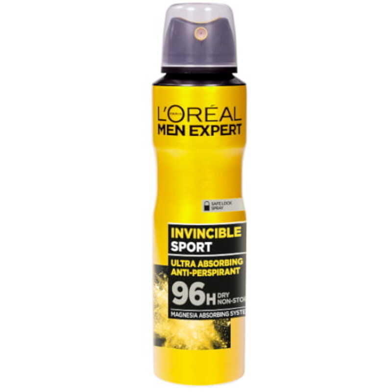 „L´Oréal Men Expert Invincible Sport“ itin gerai sugeriantis antiperspirantas – vyrams skirtas antiperspirantas