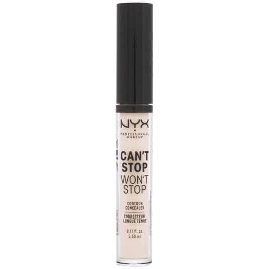 Nyx Can't Stop Won't Stop Contour maskavimo priemonė – pilnai dengiantis ir ilgai išliekantis skystas korektorius 3,5 ml