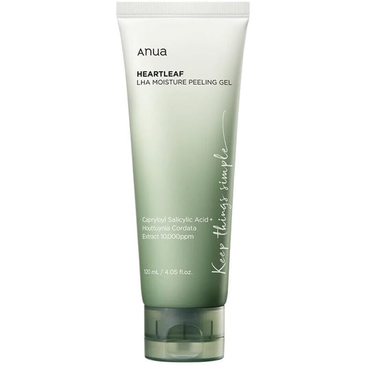 „Anua Heartleaf LHA Moisture Peeling Gel“ – švelnus gelinis šveitiklis jautriai, į spuogus linkusiai odai.