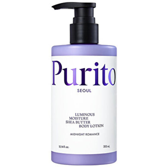 Purito „Midnight Romance“ šviesiai drėkinamasis taukmedžio sviesto kūno losjonas