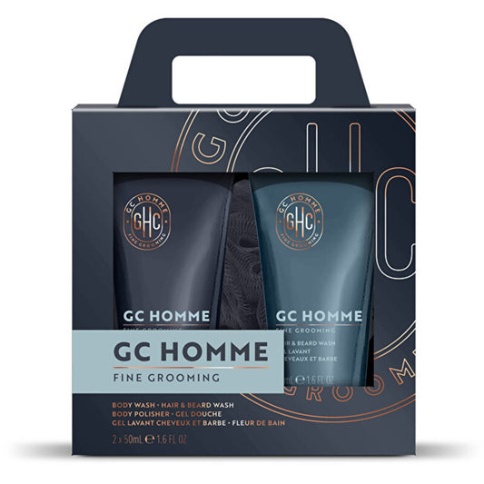 „Grace Cole Homme Fine Grooming Set“ (juodieji pipirai ir mandarinai) – kūno priežiūros dovanų rinkinys - Glamur
