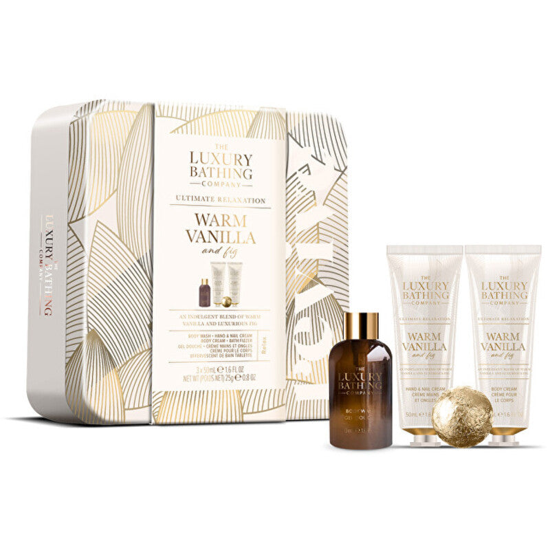 „Luxury Bathing Company“ dovanų rinkinys skardinėje dėžutėje (vanilės spalvos)